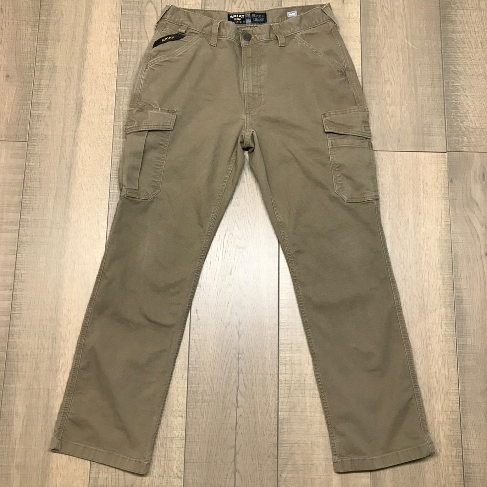 Ariat Rebar M4 Cargo Pants Mens 34 X 32 Relaxed Straight Field Khaki Made Tough